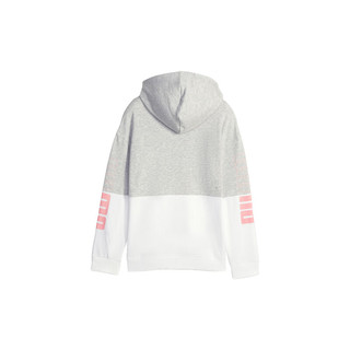 彪马（PUMA） 大童女子休闲加绒连帽卫衣 POWER COLORBLOCK HOODIE 676428 浅混合灰-04 176