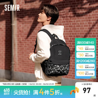 森马（Semir）双肩包男史努比系列2024卡通印花背包大容量电脑包潮 黑色90001 均码