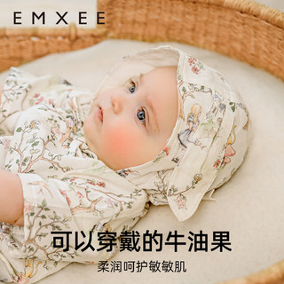 嫚熙（EMXEE）婴儿帽子夏季薄款新生婴儿胎帽宝宝无骨囟门帽初生婴儿 绿野仙踪 小码（0-3个月）