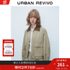 URBAN REVIVO UR2024春季女装都市休闲工装双口袋宽松夹克外套UWU140021 绿卡其 XS