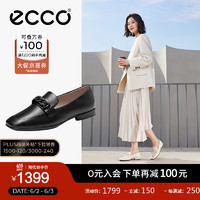 爱步（ECCO）*单鞋女 夏季包头软底粗跟浅口单鞋 安妮208513 黑色20851301001 38
