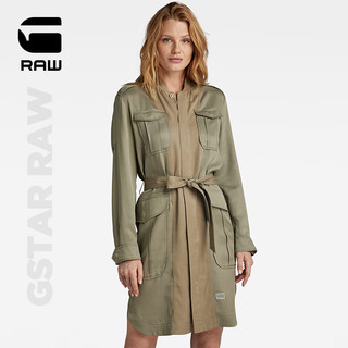 G-STAR RAW2024春新女士柔滑舒适易打理长袖大口袋连衣裙D24268 卡其绿 XS