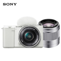 SONY 索尼 ZV-E10L APS-C半画幅微单数码相机白色 人像双镜头套装（标准镜头+50F1.8定焦大光圈镜头银色）