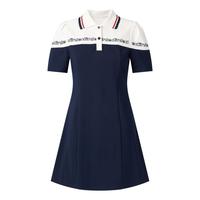 乐町 拼色logo网球连衣裙夏季运动裙