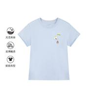 暇步士 儿童极简舒适短袖圆领衫24年夏装新款男童女童全棉跑步运动T恤