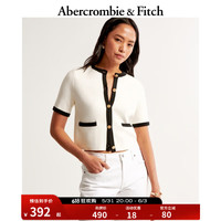 ABERCROMBIE & FITCHAF女装 24春夏短袖圆领柔软通勤开衫KI150-4133 奶油色 S  (165/92A)