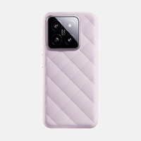 Xiaomi 14 菱格素皮保护壳 雪粉色