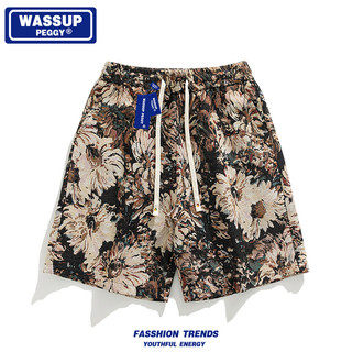 WASSUP PEGGY 美式复古短裤男夏季高级感痞帅五分裤宽松休闲沙滩裤