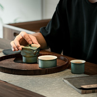 88VIP：EDENUS 万仟堂 陶瓷联名茶具一壶二杯便携旅行茶具套装家用功夫茶具三星堆