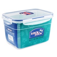 LOCK&LOCK 塑料保鲜盒上班族微波炉带饭盒密封便当餐盒水果盒冰箱储物盒食品收纳盒长方形 2.4L
