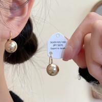 Trendolla 复古法国设计淡水珍珠耳环耳钩S925银针轻奢感气质优雅耳饰女