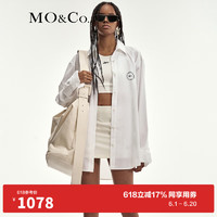 MO&Co.Reebok联名系列2024夏OVERSIZE挺括衬衫外套MBD2SHT015 漂白色 M/165