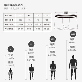 GRACE 洁丽雅 舒适4条装中腰男士内裤冰丝亲肤透气运动休闲平角内裤男