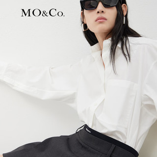 MO&Co.解构宽松极简风廓形衬衫外套绿色蓝色设计感小众中性风 本白色-第1批 M/165