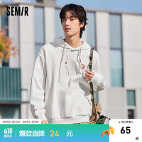 森马（Semir）马利系列卫衣男宽松抽绳连帽日常春秋季上衣 本白10101 170/88A/M