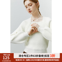 范思蓝恩法式方领针织衫女秋冬新款灯笼袖套头毛衣