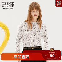 Teenie Weenie小熊春夏透感薄纱皮肤衣打底衣贴身T恤长袖上衣内搭 象牙白 170/L