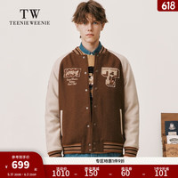 Teenie Weenie Men小熊秋冬男装美式夹克棒球服学院风休闲毛呢 棕色 180/XL