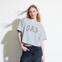 Gap 盖璞 女装24夏季款牛仔拼接logo短袖T恤上衣496354