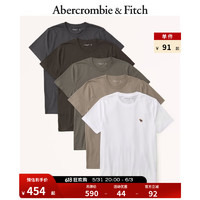 ABERCROMBIE & FITCH男装女装套装 5件装美式日常运动纯色圆领短袖T恤 329667-1 中性色组合装 M (180/100A)