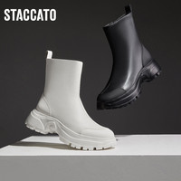 STACCATO 思加图 杨幂同款思加图冬季新款交响海豚时装靴黑色加绒短靴EFU26DZ3