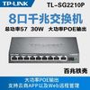 百亿补贴：TP-LINK 普联 TP8口全千兆云管理POE交换机最大功率57W(8+1+1)TL-SG2210P