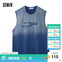森马(Semir)背心男2024夏季设计感扎染无袖上衣街头风印花 蓝色调00388 160/80A/XS