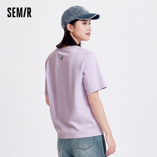 森马（Semir）森马大力水手联名短袖T恤女夏季2024宽松做旧衣服 紫色调00377 XS 150/76A