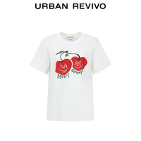 URBAN REVIVO 水果系列 女装水果撞色印花T恤 UWU440112 本白 S