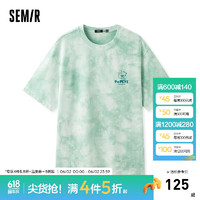 森马（Semir）大力水手联名短袖T恤男2024夏季扎染上衣 绿白色调00341 155/76A/XXS