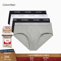 Calvin Klein内衣男士四条装ck提花腰边舒适纯棉低腰贴身三角内裤男NP2173O UEN-太空黑/椰青灰/太空黑/月光 L