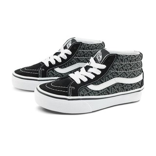 VANS 范斯 SK8-Mid经典酷黑LOGO印花中大童板鞋