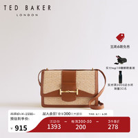 Ted Baker2024春夏女士撞色织风磁扣可调节肩带包274679 棕色 小包