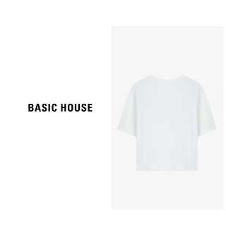 Basic House/百家好T恤时尚夏季设计师圆领设计感B0624B5S972 黑色 S90-120斤