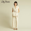Lily Brown 春夏  简约舒适褶皱显瘦直筒休闲裤LWFP211097