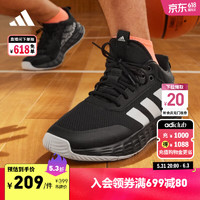 adidas 阿迪达斯 OWNTHEGAME 2.0团队款实战运动篮球鞋男子阿迪达斯官方 黑/白 44.5(275mm)