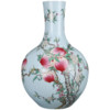 唐馨 花瓶清雍正瓷器粉彩九桃天球瓶仿古瓷器古董古玩老货收藏陶瓷花瓶
