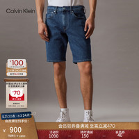 卡尔文·克莱恩 Calvin Klein Jeans24春夏男士经典标牌洗水微弹休闲牛仔短裤J325536 1A4-牛仔蓝 31