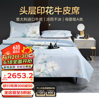 博洋（BEYOND）博洋家纺 A类头层牛皮席单件套夏天用空调席软凉席可折叠夏凉席 印花牛皮席单件套—兰楹（A类） 180*200cm
