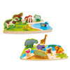 Hape 三阶农场动物丛林动物双面情景立体拼图儿童宝宝玩具男女孩
