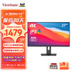 ViewSonic 优派 27英寸 4K超清 IPS HDR400 TypeC 96W 10bit MAC伴侣 VG2781-4K 内置音箱 升降旋转广色域显示器