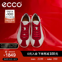 爱步（ECCO）板鞋男 2024年夏季男士休闲鞋男鞋怀旧小白鞋 柔酷零点537764 白色/红色53776455428 43