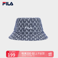 FILA 斐乐款圆帽2024春季时尚休闲遮阳帽渔夫帽盆帽 传奇蓝-NV XS