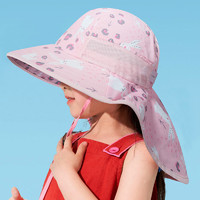 儿童防晒帽大帽檐遮阳帽夏护颈脖子大帽檐男童女童沙滩海边太阳帽