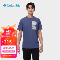 哥伦比亚 T恤男23春夏新款户外舒适透气休闲圆领印花短袖AE2306 478 M