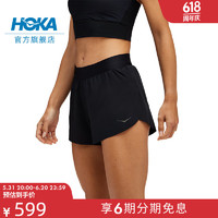 HOKA ONE ONE 新款女士夏季竞速短裤跑步舒适干爽透气轻量黑色 黑色 S
