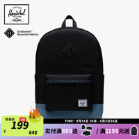 Herschel Heritage 大号双肩包 Eco 系列休闲男女背包 经典黑色/澎湃蓝