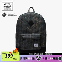 Herschel Heritage 大号双肩包 Eco 系列休闲男女背包 网格丛林地图印花