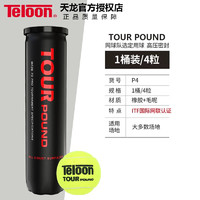 天龙 网球比赛球tour-pound练习用球P4高弹耐磨耐打气压足 天龙P4（四只装） 1筒