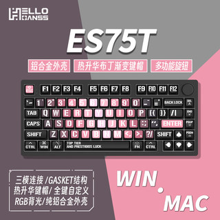 ES 75T 三模机械键盘 红桃 月魄银轴 RGB
